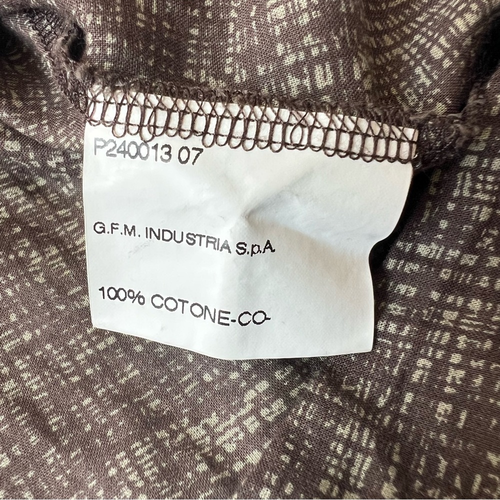 Brown and cream cotton shirt with wooden buttons size 48 (size 16) - Picture 8 of 9